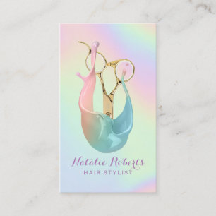 Carte De Visite Scisseuse aurifère Pastel Unicorn