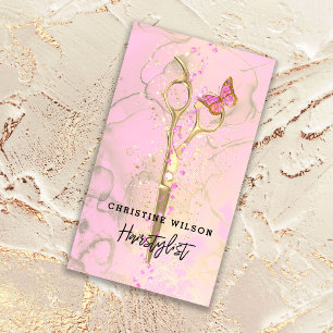 Carte De Visite scissors butterfly  ink splashes business card