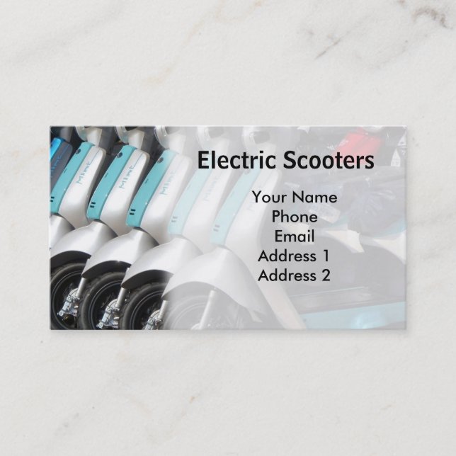 Carte De Visite Scooters électriques favorables à l'environnement (Devant)