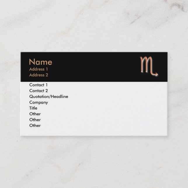 Carte de visite Scorpio (Devant)