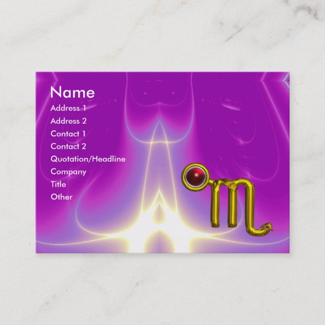 Carte De Visite SCORPIO ZODIAC ANNIVERSAIRE Grenade rouge (Devant)