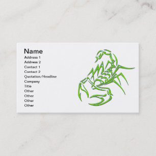 Carte De Visite Scorpion au néon vert