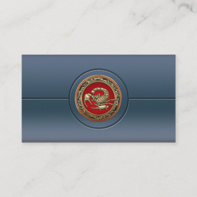 Carte De Visite Scorpion d'or sacré en rouge (Devant)