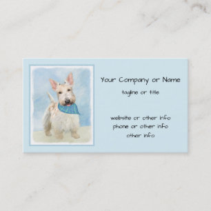 Carte De Visite Scottish Terrier Wheaten Dog Painting Art original