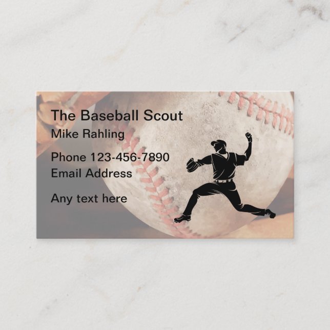 Carte De Visite Scout de talent de base-ball (Devant)