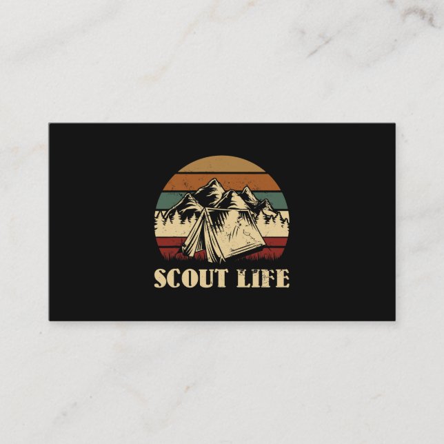 Carte De Visite Scout Life Camping Tent (Devant)