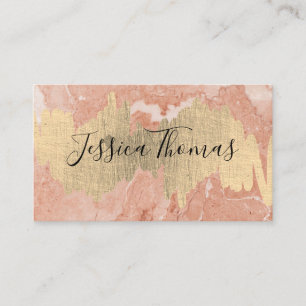 Carte De Visite Scribble métallique Gold Foil   Marbre orange