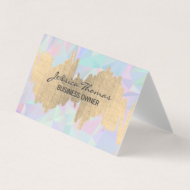 Carte De Visite Scribble métallique | Holographique géométrique (Devant)