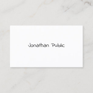 Carte De Visite Script à main libre minimaliste Élégant simple