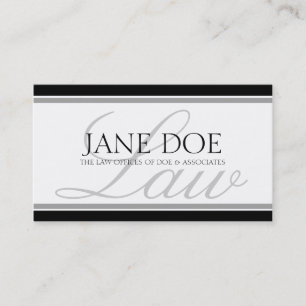 Carte De Visite Script Attorney Silver LAW