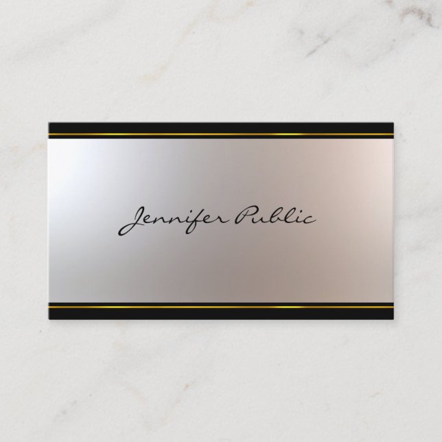 Carte De Visite Script Attractif Design moderne Glamour Plain (Devant)
