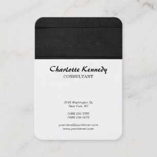 Carte De Visite Script blanc gris gris minimaliste de chubby verti