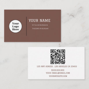 Carte De Visite Script de calligraphie minimaliste moderne code QR