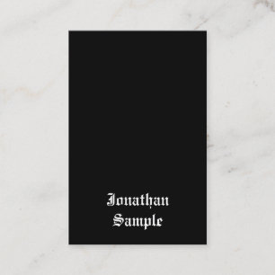 Carte De Visite Script de calligraphie Retro noir noir