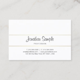 Carte De Visite Script de calligraphie tendance Gold Design Luxury