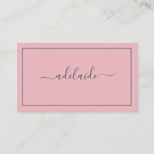 Carte De Visite Script de coiffure moderne Chush Pink