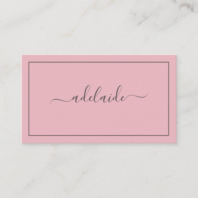 Carte De Visite Script de coiffure moderne Chush Pink  (Devant)