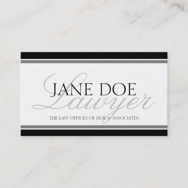 Carte De Visite Script de l'avocat du procureur - En-tête disponib (Devant)