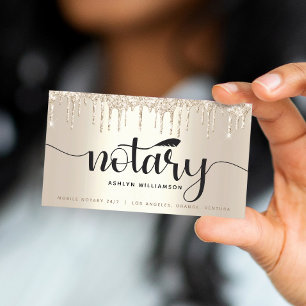 Carte De Visite Script de Parties scintillant Gold de l'agent de s