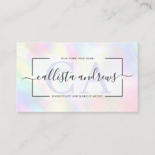 Carte De Visite Script de signature arc-en-ciel Pastel moderne