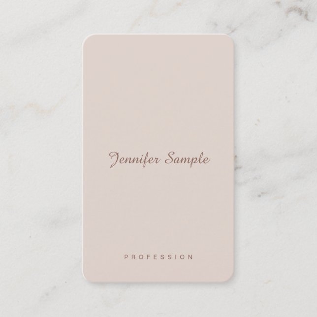 Carte De Visite Script élégant Moderne Professionnel Simple Simple (Devant)