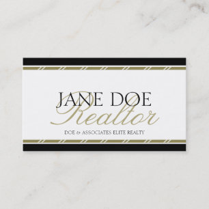 Carte De Visite Script Gold de l'agent immobilier Realker Broker