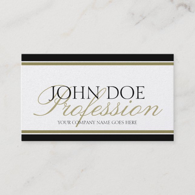 Carte De Visite Script Gold de YourJobTitle (Devant)