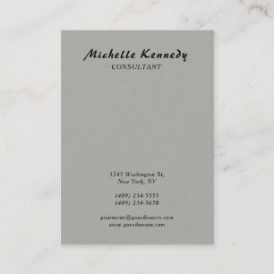 Carte De Visite Script gris simple simple moderne vertical