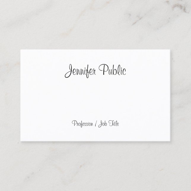 Carte De Visite Script manuscrit créatif Moderne Propre Plutôt (Devant)