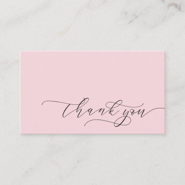 Carte De Visite Script Merci moderne petite marque | Rose (Devant)