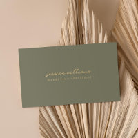 Script minimal d'or vert olive