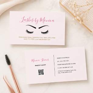 Carte De Visite Script Minimal Sourcil Lash Rose