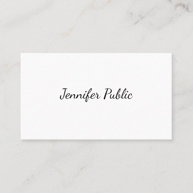 Carte De Visite Script Modèle moderne à la main Simple tendance ch (Devant)