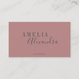 Carte De Visite Script moderne Dusty Rose gris personnalisé Boho c