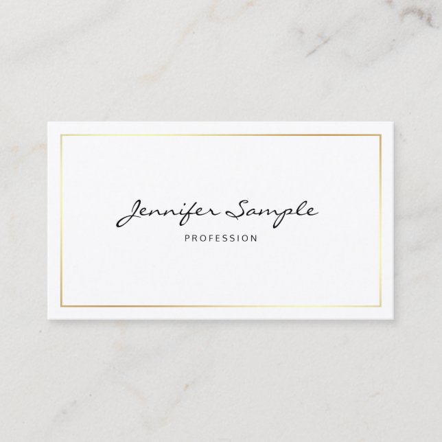 Carte De Visite Script Professional élégant Plain Calligraphié (Devant)