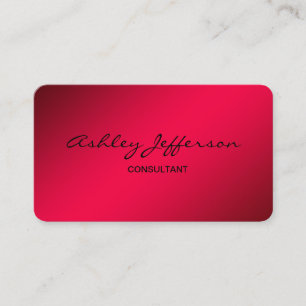 Carte De Visite Script professionnel élégant Rouge tendance