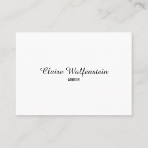 Carte De Visite Script professionnel minimaliste noir et blanc