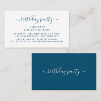 Script simple - Bleu & Blanc Billet fête d'anniver