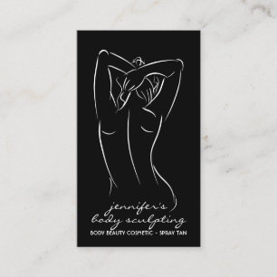 Carte De Visite Sculpture du corps noir Contouring Massage