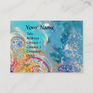 Carte De Visite SEA DRAGON, bleu jaune rose violet