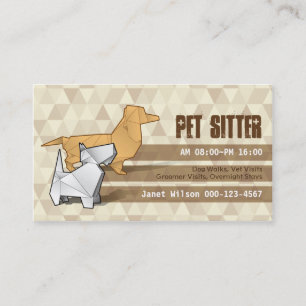 Carte De Visite Séance Brown d'animal familier de chiens d'origami