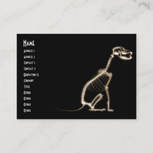 CARTE DE VISITE SÉANCE DE SQUELETTE DE CHIOT DE RAYON X - SÉPIA