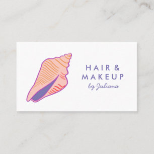 Carte De Visite Seashell Beach Chic Élégant violet rose
