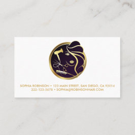 Carte De Visite Sèche-cheveux Styliste Gold Script Ciseaux Comb