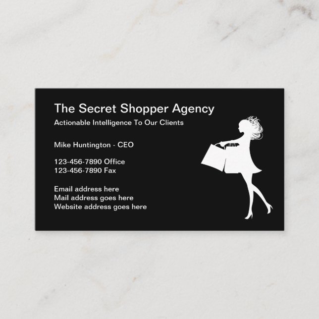 Carte De Visite Secret Shopper Business Services (Devant)