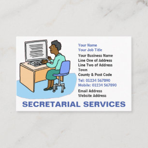 Carte De Visite Secrétariat féminin noir
