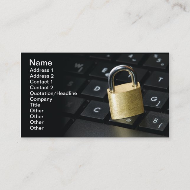 Carte De Visite Sécurité d'Internet (Devant)