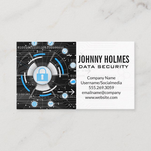 Carte De Visite Sécurité en ligne | Cyber technologie (Devant)