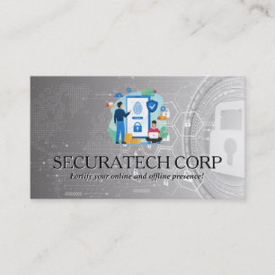 Carte De Visite Sécurité en ligne   Technologie moderne