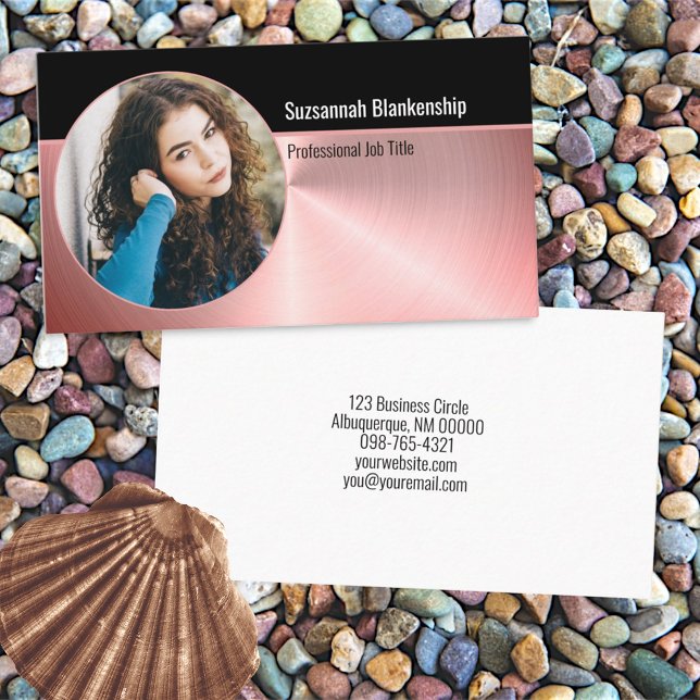 Carte De Visite Sécurité personnelle professionnelle Photo personn (front and back circular photo business card)